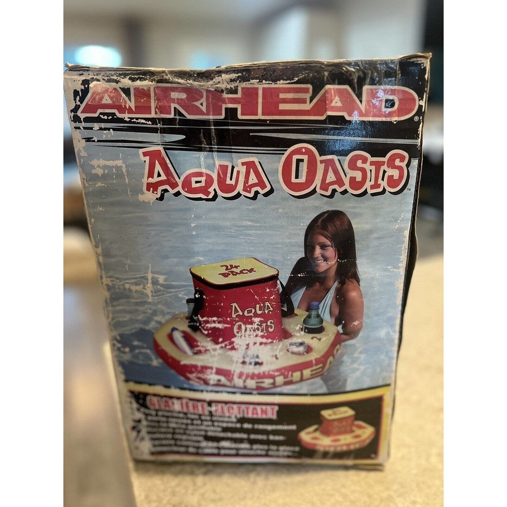 Vintage SEALED AIRHEAD Aqua Oasis Floating Cooler Cup Holder For Lake Pool River